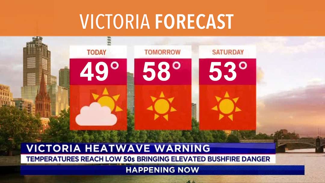 mock up of weather forecast with very hot temperatures ranging from 49-58oC